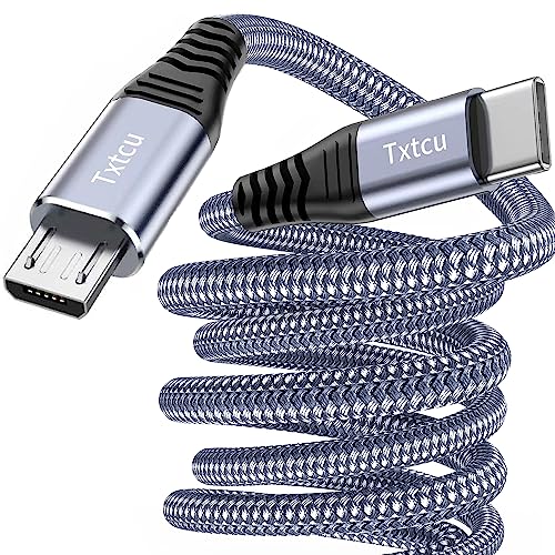 Txtcu USB C auf Micro USB Kabel 1M, USB Typ C auf Micro Ladekabel Nylon geflochtene USB C zu Micro Android Ladekabel Dast Sync Kompatibel für Samsung Galaxy S7/S5/J3/J5/J7, Huawei,Nokia, MP3, Tablet von Txtcu