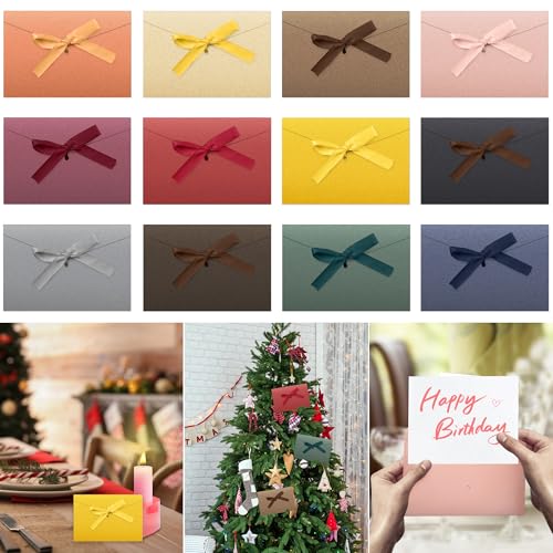 12 Stück Farbige Umschläge mit Band, Bunte Briefumschläge Kraftpapier Umschlag mit Schleife, 12 Farben Umschläge Hochzeit Einladungen Briefumschläge für Weihnachten, Geburtstag, Hochzeit, 17.5*12.8 CM von Tyanlenr