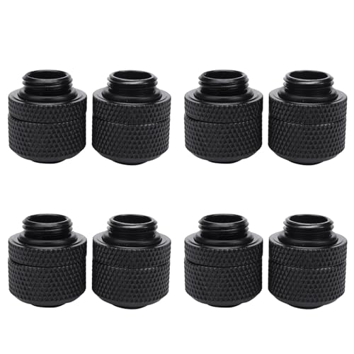 Tyatocepy 8 Stücke Wasser Kühlung Armaturen G1 / 4 Außen Gewinde Pagode für 9,5X12,7 mm Weich Computer Kühl System Stecker Schwarz von Tyatocepy