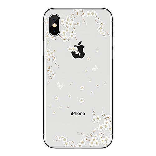 Tybaker Schutzhülle für iPhone XR, ultradünn, Premium, TPU, weich, Silikon, iPhone XR, kristallklar, leicht, stoßabsorbierend, Cartoon-Motiv, für iPhone XR (Blume #1) von Tybaker