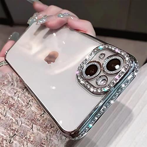 Tybiky Handyhülle für iPhone 11 Hülle Silikon Glitzer Durchsichtig Schutzhülle TPU Bumper Transparent Überzug Glänzend Strass Diamant glänzender Stoßfänger Handyhülle Schutzhülle für iPhone 11.Silber von Tybiky