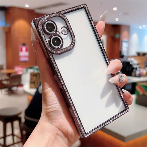 Tybiky Hülle Kompatibel mit iPhone 13 Glitzer Funkelnde Diamant Handyhülle Rechteckige Schutzhülle Transparent Weiche TPU Case mit Bling Strass Kameraschutz für Damen und Mädchen Cover, Lila Tybiky Hülle Kompatibel mit iPhone 13 Glitzer Funkelnde Diamant Handyhülle Rechteckige Schutzhülle Transparent Weiche TPU Case mit Bling Strass Kameraschutz für Damen und Mädchen Cover, Lila von Tybiky