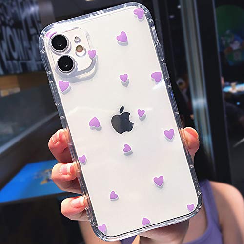 Tybiky Hülle für iPhone 12 Hüllen Case Kreatives Liebe Muster Luftkissen Schutzhülle Ultra Dünn Silikon Airbag Handyhülle Bumper Chic Bling Kratzfest Cover für Apple iPhone 12, Lila von Tybiky