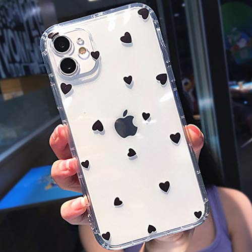 Tybiky Hülle für iPhone 12 Mini Hüllen Case Kreatives Liebe Muster Luftkissen Schutzhülle Ultra Dünn Silikon Airbag Handyhülle Bumper Chic Bling Kratzfest Cover für Apple iPhone 12 Mini, Schwarz von Tybiky