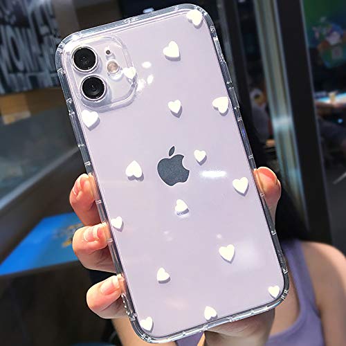 Tybiky Hülle für iPhone 12 Mini Hüllen Case Kreatives Liebe Muster Luftkissen Schutzhülle Ultra Dünn Silikon Airbag Handyhülle Bumper Chic Bling Kratzfest Cover für Apple iPhone 12 Mini, Weiß von Tybiky