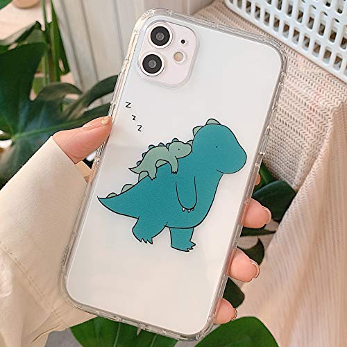 Tybiky Hülle für iPhone 12 Mini Hüllen Case Kreatives Zurück Dinosaurier Muster Luftkissen Schutzhülle Silikon Airbag Handyhülle Bumper Chic Bling Kratzfest Cover für iPhone 12 Mini, Zu Bett Gehen von Tybiky