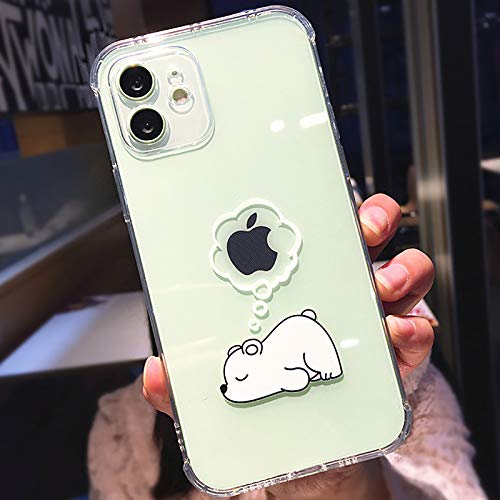 Tybiky Hülle für iPhone 12 Pro Max Hüllen Case Kreatives Muster Luftkissen Schutzhülle Ultra Dünn Silikon Airbag Handyhülle Bumper Chic Bling Kratzfest Cover für Apple iPhone 12 Pro Max, Polarbär von Tybiky