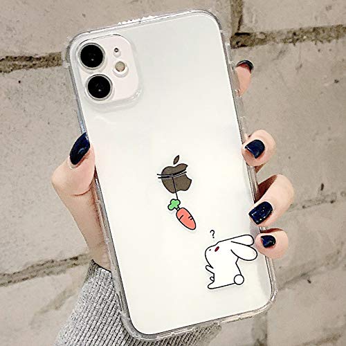 Tybiky Hülle für iPhone 8 Plus, iPhone 7 Plus Hüllen Case Kreatives Hase Muster Luftkissen Schutzhülle Silikon Handyhülle Bumper Chic Kratzfest Cover für iPhone 8 Plus/7 Plus, Radieschen Essen von Tybiky