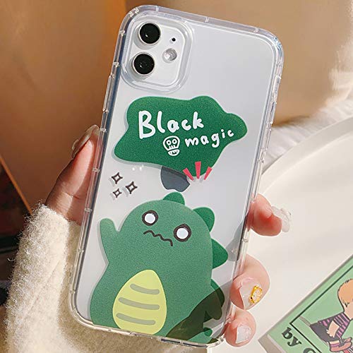 Tybiky Hülle für iPhone SE 2020 Hüllen Case Kreatives Grüner Dinosaurier Muster Luftkissen Schutzhülle Dünn Silikon Airbag Handyhülle Bumper Chic Bling Kratzfest Cover für Apple iPhone SE 2020, Magie von Tybiky