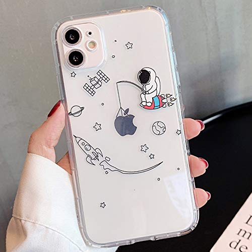 Tybiky Hülle für iPhone Xr Hüllen Case Kreatives Astronaut Muster Luftkissen Schutzhülle Ultra Dünn Silikon Airbag Handyhülle Bumper Chic Bling Kratzfest Cover für Apple iPhone Xr, Rakete von Tybiky