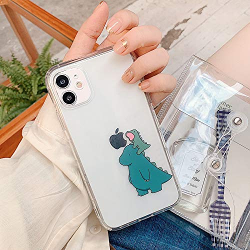 Tybiky Hülle für iPhone Xr Hüllen Case Kreatives Zurück Dinosaurier Muster Luftkissen Schutzhülle Ultra Dünn Silikon Airbag Handyhülle Bumper Chic Bling Kratzfest Cover für Apple iPhone Xr, Iss Apfel von Tybiky