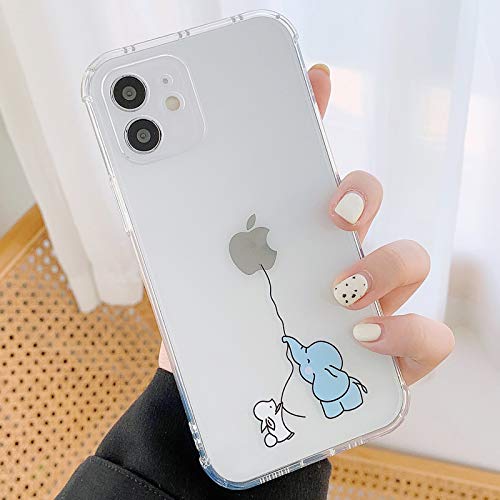 Tybiky Hülle für iPhone Xs, Hüllen Case für iPhone X Kreatives Kleiner Elefant Muster Luftkissen Schutzhülle Airbag Silikon Handyhülle Bumper Chic Bling Kratzfest Cover für iPhone Xs/X, Linie Ziehen von Tybiky