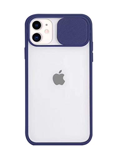 Tybiky Kameraschutz Hülle für iPhone 12 Pro Stylisch Schutzhülle mit Kamera Objektivschutz Abdeckung Transluzent Matte Hart Handyhülle Silikon Bumper Case Cover für iPhone 12 Pro, Königsblau von Tybiky