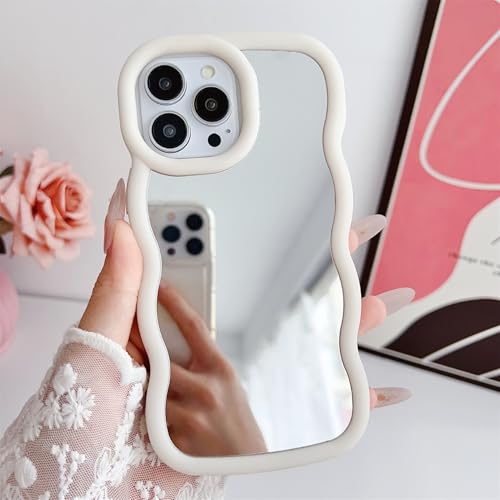 Tybiky Kompatibel mit iPhone 11 Curly Wave Mirror Handyhülle Niedliche Lockige Wellen Rahmenform Spiegel Makeup Hülle Weiche Stoßfest Silikon Schutzhülle für Lovely Style Frauen Mädchen,Weiß Tybiky Kompatibel mit iPhone 11 Curly Wave Mirror Handyhülle Niedliche Lockige Wellen Rahmenform Spiegel Makeup Hülle Weiche Stoßfest Silikon Schutzhülle für Lovely Style Frauen Mädchen,Weiß von Tybiky