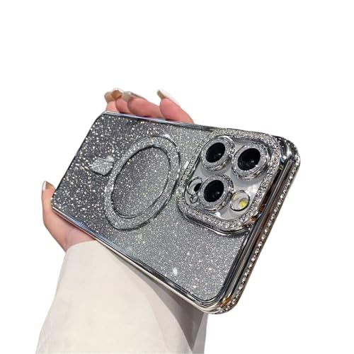 Tybiky Kompatibel mit iPhone 11 Hülle Farbverlauf-Glitzer Strass Handyhülle Mag-Safe Niedliche Magnetische Case Weiche TPU Stoßfest Diamant Kameraschutz für Mädchen Frauen Bumper Cover,Silber Tybiky Kompatibel mit iPhone 11 Hülle Farbverlauf-Glitzer Strass Handyhülle Mag-Safe Niedliche Magnetische Case Weiche TPU Stoßfest Diamant Kameraschutz für Mädchen Frauen Bumper Cover,Silber von Tybiky
