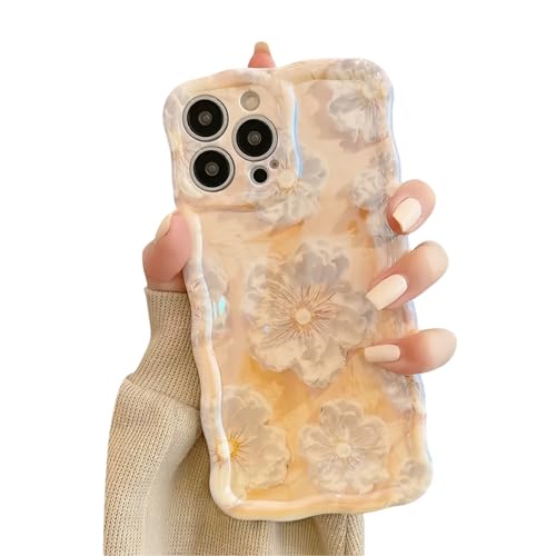 Tybiky Kompatibel mit iPhone 12 Pro Max Blumen Handyhülle Ölgemälde Aesthetic Blu-Ray Lockenwelle Rahmen Hülle für Mädchen Niedlich iPhone 12 Pro Max Weiche Silikon TPU Schutzhülle,Gelb Tybiky Kompatibel mit iPhone 12 Pro Max Blumen Handyhülle Ölgemälde Aesthetic Blu-Ray Lockenwelle Rahmen Hülle für Mädchen Niedlich iPhone 12 Pro Max Weiche Silikon TPU Schutzhülle,Gelb von Tybiky