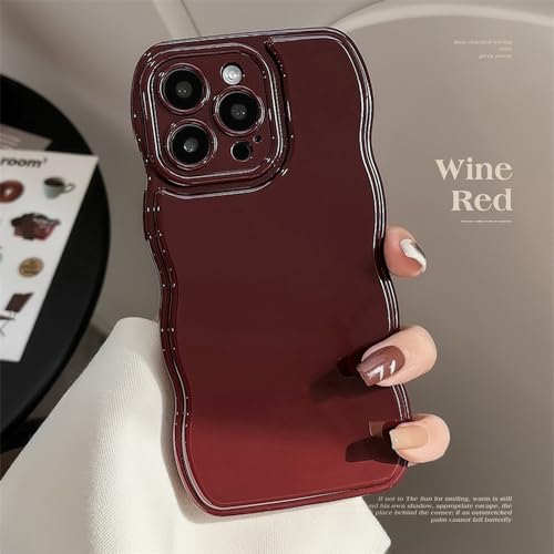 Tybiky Kompatibel mit iPhone 14 Pro Max Hülle, Glänzend Wellenkante Schutzhülle, Nie Vergilbung Stoßfest Schutzhülle, Anti-Kratzt TPU Rückseite Bumper Case, Weinrot Tybiky Kompatibel mit iPhone 14 Pro Max Hülle, Glänzend Wellenkante Schutzhülle, Nie Vergilbung Stoßfest Schutzhülle, Anti-Kratzt TPU Rückseite Bumper Case, Weinrot von Tybiky