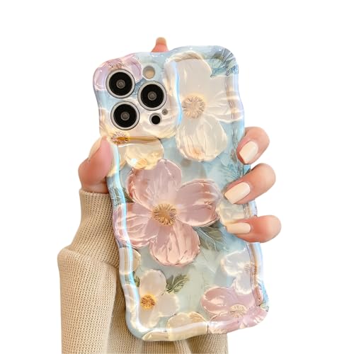 Tybiky Kompatibel mit iPhone 15 Plus Blumen Handyhülle Ölgemälde Aesthetic Blu-Ray Lockenwelle Rahmen Hülle für Mädchen Niedlich iPhone 15 Plus Weiche Silikon TPU Schutzhülle,Weiße Rosa Tybiky Kompatibel mit iPhone 15 Plus Blumen Handyhülle Ölgemälde Aesthetic Blu-Ray Lockenwelle Rahmen Hülle für Mädchen Niedlich iPhone 15 Plus Weiche Silikon TPU Schutzhülle,Weiße Rosa von Tybiky