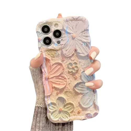 Tybiky Kompatibel mit iPhone 15 Pro Max Blumen Handyhülle Ölgemälde Aesthetic Blu-Ray Lockenwelle Rahmen Hülle für Mädchen Niedlich iPhone 15 Pro Max Weiche Silikon TPU Schutzhülle,Orange Violette Tybiky Kompatibel mit iPhone 15 Pro Max Blumen Handyhülle Ölgemälde Aesthetic Blu-Ray Lockenwelle Rahmen Hülle für Mädchen Niedlich iPhone 15 Pro Max Weiche Silikon TPU Schutzhülle,Orange Violette von Tybiky