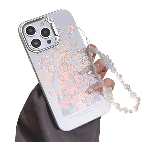 Tybiky Kompatibel mit iPhone iPhone 15 Pro Max Glitzer Galvanisiert Handyhülle mit Perlen Armband Hülle Niedlich Schloss Laser Feuerwerk Schutzhülle mit Handykette für Frauen Mädchen Hart-PC Case,Weiß Tybiky Kompatibel mit iPhone iPhone 15 Pro Max Glitzer Galvanisiert Handyhülle mit Perlen Armband Hülle Niedlich Schloss Laser Feuerwerk Schutzhülle mit Handykette für Frauen Mädchen Hart-PC Case,Weiß von Tybiky