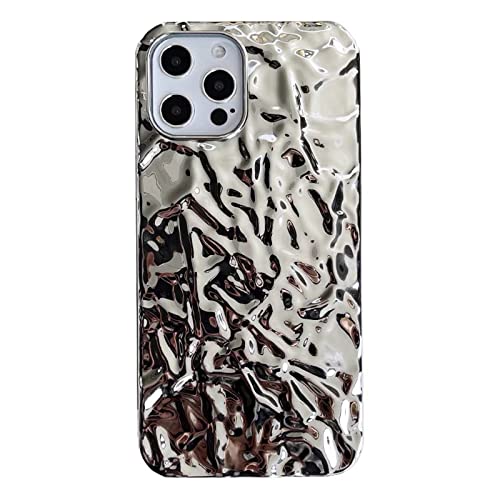Tybiky Kompatibel with iPhone 12 Mini Hülle, Design des galvanischen Prozesses Gliter Tinfoil Wasserwelligkeit Handyhülle, Weiche TPU Fallschutz rutschfeste Kratzfest Langlebige Hüllen, Silber Tybiky Kompatibel with iPhone 12 Mini Hülle, Design des galvanischen Prozesses Gliter Tinfoil Wasserwelligkeit Handyhülle, Weiche TPU Fallschutz rutschfeste Kratzfest Langlebige Hüllen, Silber von Tybiky