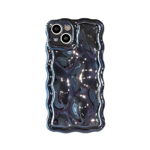 Tybiky Laser Hülle kompatibel mit iPhone 15 Pro Handyhülle Plattiert Wave Bubble Design Schutzhülle Lockige Wellenform Case Weiche TPU Silikon Kameraschutz Bumper Cover für Mädchen Frauen,Blau Tybiky Laser Hülle kompatibel mit iPhone 15 Pro Handyhülle Plattiert Wave Bubble Design Schutzhülle Lockige Wellenform Case Weiche TPU Silikon Kameraschutz Bumper Cover für Mädchen Frauen,Blau von Tybiky