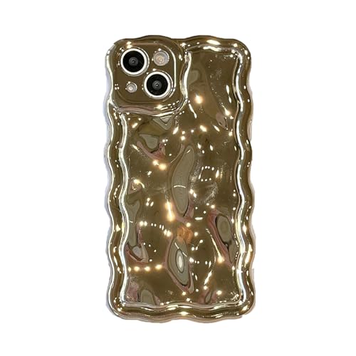Tybiky Laser Hülle kompatibel mit iPhone 15 Pro Handyhülle Plattiert Wave Bubble Design Schutzhülle Lockige Wellenform Case Weiche TPU Silikon Kameraschutz Bumper Cover für Mädchen Frauen,Gold Tybiky Laser Hülle kompatibel mit iPhone 15 Pro Handyhülle Plattiert Wave Bubble Design Schutzhülle Lockige Wellenform Case Weiche TPU Silikon Kameraschutz Bumper Cover für Mädchen Frauen,Gold von Tybiky
