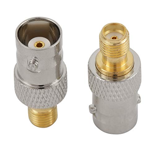 2 Stück BNC auf SMA Koax Adapter, Koaxial RF Stecker Kit BNC-Buchse auf SMA-Buchse, SMA Buchse Stecker Testkonverter für HF-Antennen, WLAN-Geräte, WLAN von Tyenaza