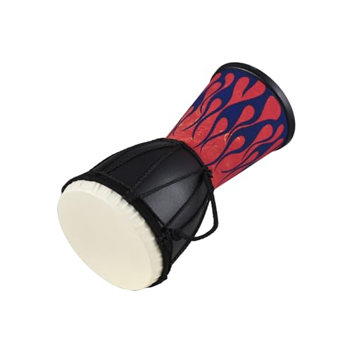 African Djembe Drum, 4 Inch Djembe Drum Folk Hand Drums Bongos Good Sound Musical Instrument (Blue Flame) von Tyenaza