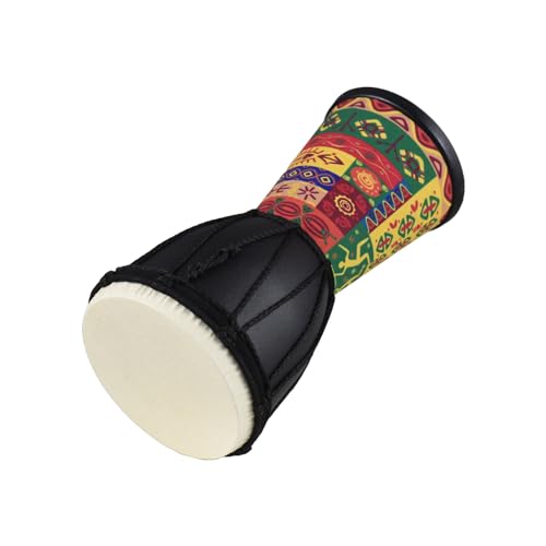 African Djembe Drum, 4 Inch Djembe Drum Folk Hand Drums Bongos Good Sound Musical Instrument (Totem) von Tyenaza