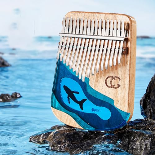Daumenklavier, Tragbares Daumenklavier Mit Mehreren Tönen, Mini-Harz-Kalimba-Fingerzupfmusikinstrument Für Kinder Und Erwachsene, Musikalische (17 Tonwal) von Tyenaza