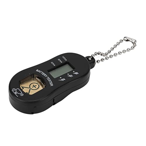 Universal Batterietester, Mini Tragbarer Knopfzellentester LCD Digital Bildschirm Knopfzellen Batterietester Hörgeräte-Batterietester Prüfwerkzeug für Kleine Mini Batterien(Schwarz) von Tyenaza