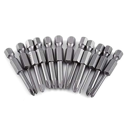 Kreuzschraubendreher-Bits, 12 Stück 50 mm Länge 1/4 Zoll Sechskantschaft S2 Legierung Magnetischer Kreuzschlitz-Schraubendreher-Bit für Power-Schraubendreher Bohrer Schlagschrauber Kreuzschraubendreher-Bits, 12 Stück 50 mm Länge 1/4 Zoll Sechskantschaft S2 Legierung Magnetischer Kreuzschlitz-Schraubendreher-Bit für Power-Schraubendreher Bohrer Schlagschrauber von Tyenaza