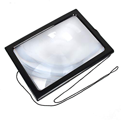 Lupenglas A4-Format, große A4-Seite Hands Free 3X-Lupe mit LED-Licht, ganzseitige Lupe zum Lesen Inspektionsreparatur von Tyenaza