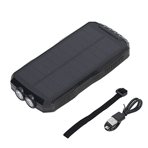 Tyenaza Solar Charger Power Bank, 25000mah wasserdichte QI 5W Wireless Solar Power Bank mit Lanyard 4 Lichtmodi für Telefontablette (177 x 88 x 25,6 mm) von Tyenaza