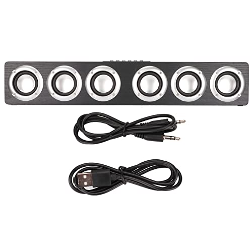 Tyenaza Tragbare Soundbar, Bluetooth 5.0 Soundbar, starker Bass-Effekt, multifunktionaler Lautsprecher, Heimkino-Soundbar für Telefon, Tablet-PC (Schwarz (Exportversion)) von Tyenaza