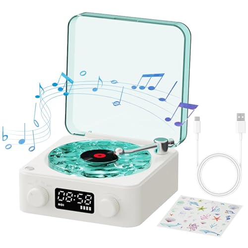 Tyinerc Plattenspieler, The Waves Smart Record Player Einzelspieler, tragbarer Plattenspieler, eleganter Plattenspieler für Schallplatten, Unterhaltung von Tyinerc