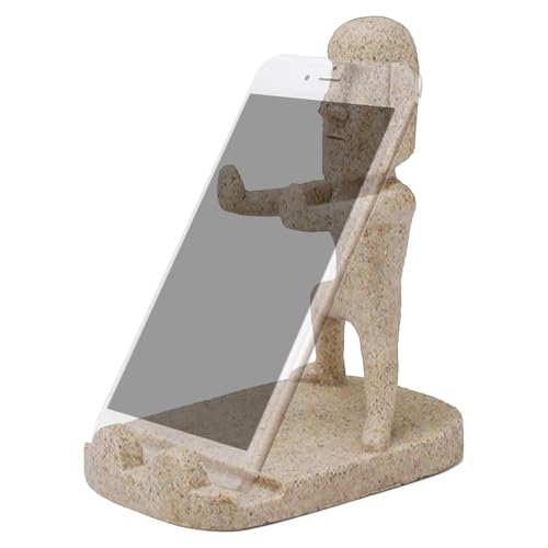 Tyinerc Telefonständer in Form einer Skulptur, lustiger Telefonständer für Schreibtisch, vielseitiger Telefonständer der Osterinsel, lustige Tischdekoration, Smartphone-Halterung von Tyinerc