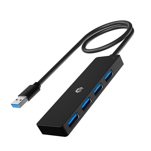 Tymyp USB 3.0 Hub, 4-Port USB Hub, High-Speed USB Expander für Laptop, Xbox, Flash Drive, HDD, Konsole, Drucker, Kamera, Tastatur, Maus und darüber hinaus von Tymyp