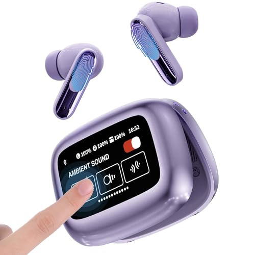 Bluetooth-Funkkopfhörer,Bluetooth 5.4-Sportkopfhörer,In-Ear-Kopfhörer mit Automatischer Geräuschreduzierung,IP55 Wasserdicht,Lange Akkulaufzeit,LEDSmart-Touchscreen,für Laptop Tablet etc (Violett) Bluetooth-Funkkopfhörer,Bluetooth 5.4-Sportkopfhörer,In-Ear-Kopfhörer mit Automatischer Geräuschreduzierung,IP55 Wasserdicht,Lange Akkulaufzeit,LEDSmart-Touchscreen,für Laptop Tablet etc (Violett) von Tynerza