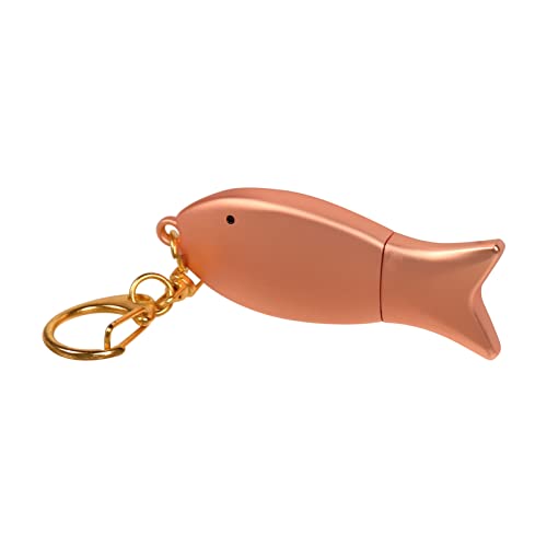 Tynerza 128GB USB 2.0 Flash Drive aus Metall in Fischform mit Schlüsselanhänger Memory Stick Cool Pen Drive für die Datenspeicherung Tragbarer Thumb Drive Lustiges Jump Drive U Disk (Roségold) von Tynerza