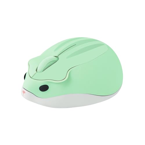 Tynerza Niedliche Hamster Form Wireless Maus Tragbare Reise 1200DPI Neuheit Optische einzigartige kleine schnurlose ruhige Mäuse für Computer Laptop-PC für Kinder Geschenk (Grün) von Tynerza