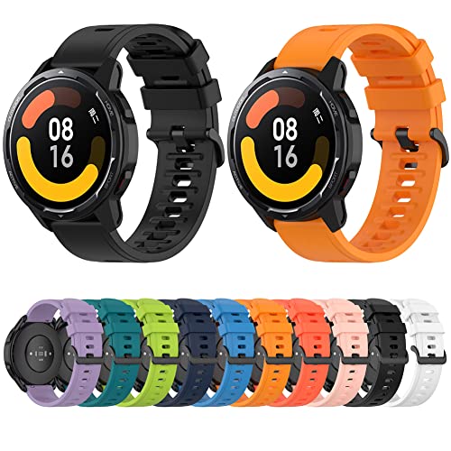 Tyogeephy Armband Kompatibel mit Xiaomi Mi Watch S1/Watch S1 Active/MI Watch Color 2/MI Watch Sport/MI Watch Color/Haylou RT2 LS10/YAMAY SW022, 22mm Silikon Armband Accessoire von Tyogeephy