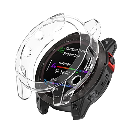 Tyogeephy Bildschirmschutz hüllen Kompatibel mit Garmin Fenix 7X Sanft TPU Hülle Smartwatch Accessoires Covers Kratzfest Vollständige Schutzhülle für Garmin Fenix 7X von Tyogeephy