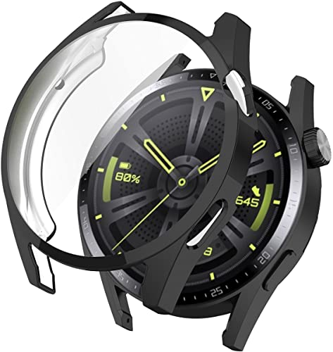 Tyogeephy Hüllen kompatibel mit Huawei Watch GT3 Hülle,TPU Displayschutzfolie Armor Shell Schutzhülle für Huawei Watch GT3 Smartwatch von Tyogeephy