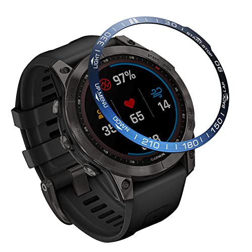 Tyogeephy Kompatibel mit Fenix 7/Fenix 7 Pro Uhr Lünette, Rostfreier Stahl Polished Adhesive Cover Anti-Scratch Schutzhülle Ring für Garmin Fenix 7 Pro/Sapphire von Tyogeephy