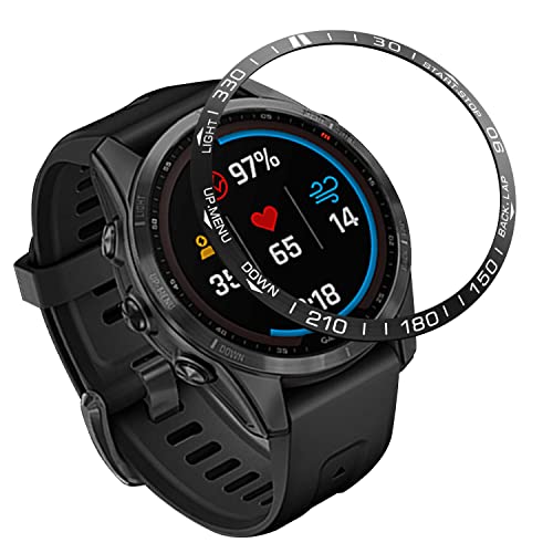 Tyogeephy Kompatibel mit Fenix 7s Uhr Lünette, Rostfreier Stahl Polished Adhesive Cover Anti-Scratch Schutzhülle Ring für Garmin Fenix 7s Sapphire von Tyogeephy