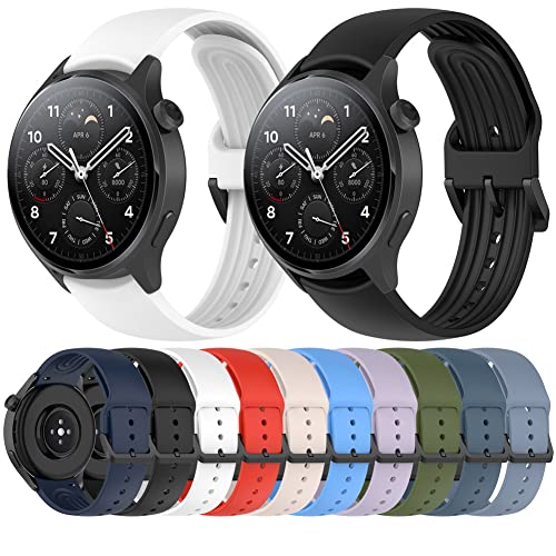 Tyogeephy Sport Armbänder kompatibel mit Xiaomi Mi Watch S1 Pro/S1 Active für Damen Herren,Weiche Silikon Band Ersatz Armband für Xiaomi Mi Watch S1 Pro von Tyogeephy