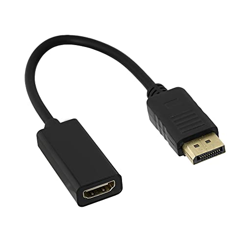 Typicshop Adapter DisplayPort auf HDMI 1080P – Konverter DP Stecker auf HDMI Buchse – vergoldeter Stecker – Schwarz von Typicshop