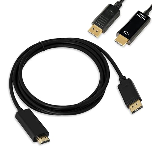 Typicshop Displayport auf HDMI-Kabel, 4K-Auflösung, Adapter männlich auf männlich, 1,8 m, unidirektional, Displayport auf HDMI, Konverter Displayport auf HDMI, DP-zu-HDMI-Stecker von Typicshop
